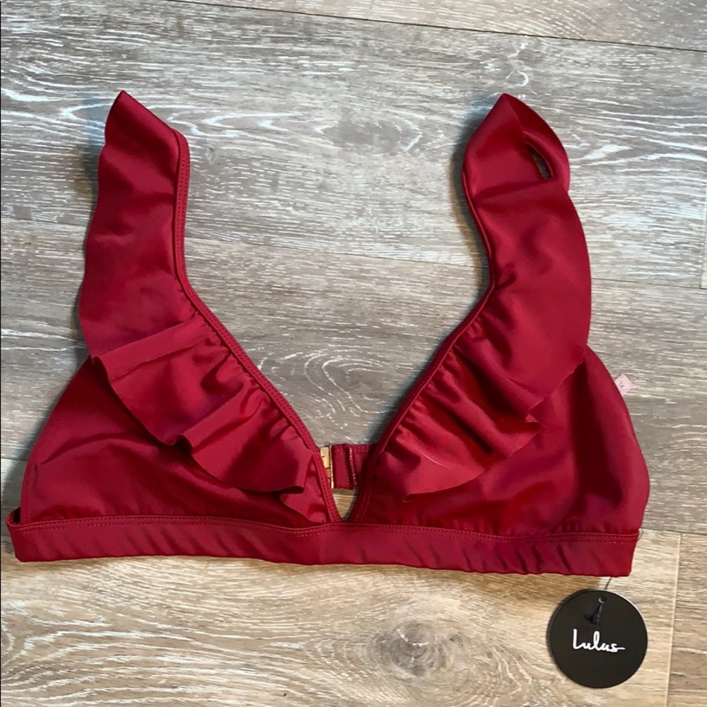 Lulus NEW deep red bikini top!  Size XL!